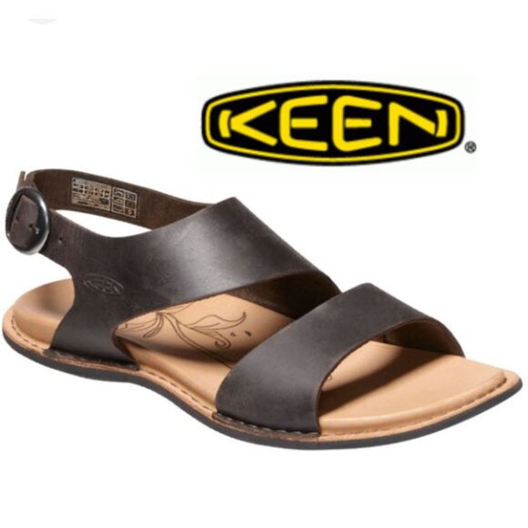 Keen Sofia Brown Leather Sandals Women's Size 9 Adjustable Strap - Picture 1 of 15